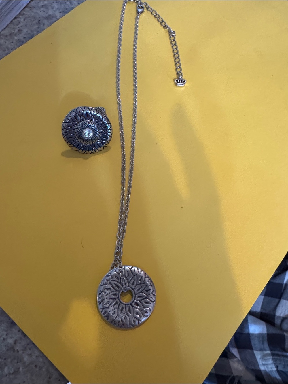 Premier Designs Silver-Tone Floral Medallion Necklace
